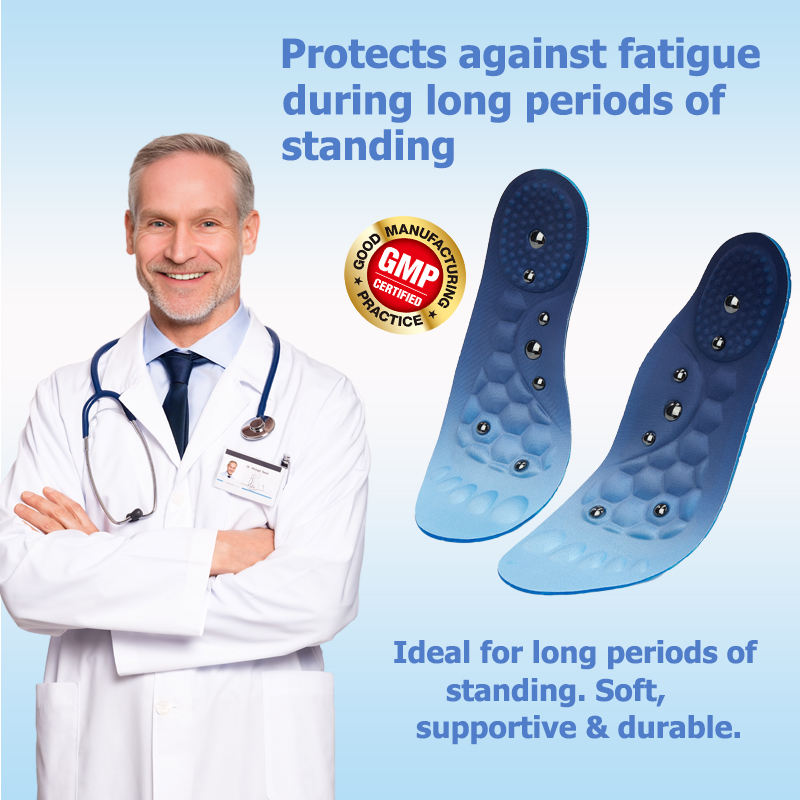 Diabetic-friendly magnetic acupressure insoles - low-intensity TPE/magnet combo for neuropathy